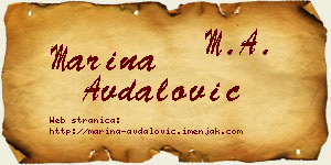 Marina Avdalović vizit kartica